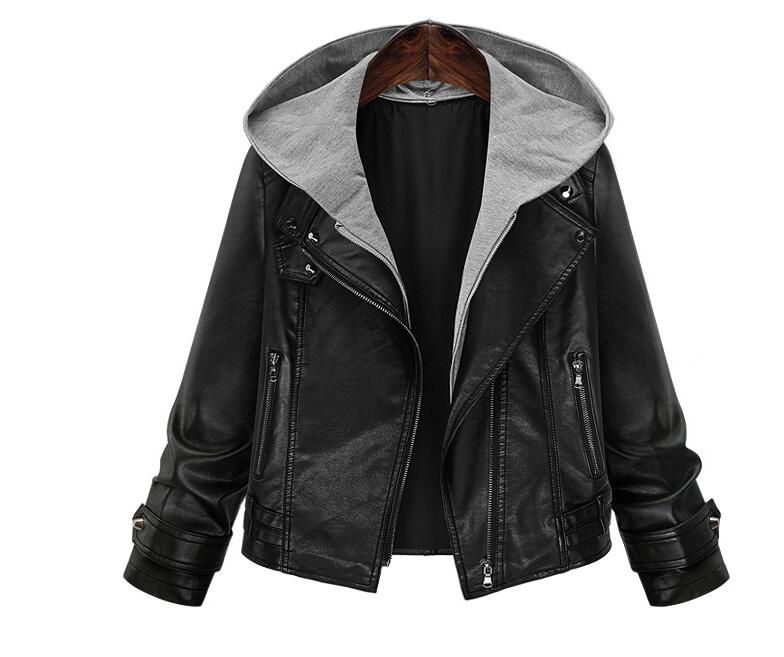 short women's jacket with a hood