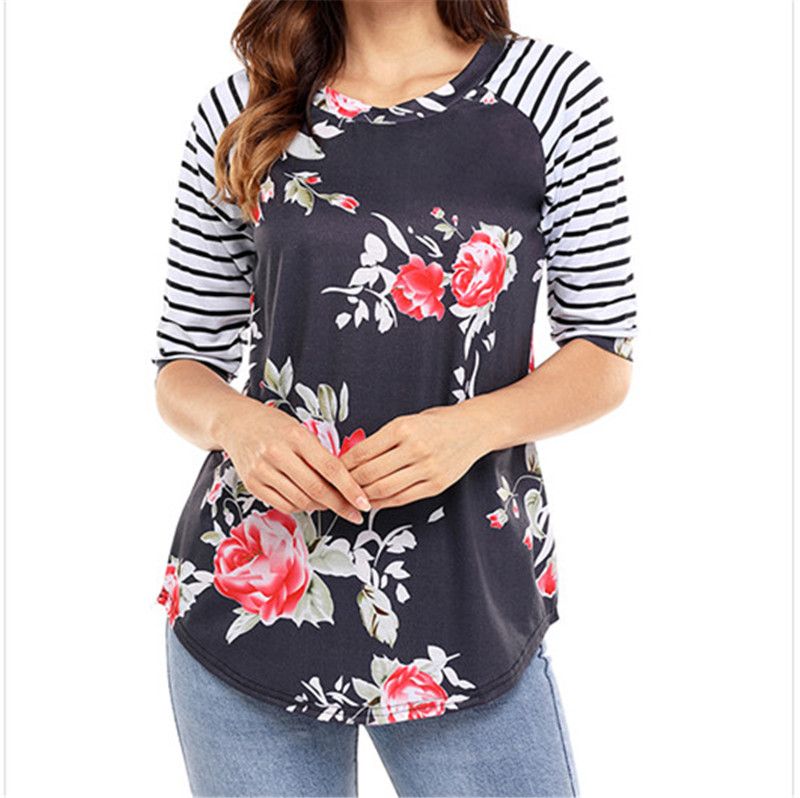 T-Shirt da Donna con Maniche a Sbuffo in Maglia di Moda Sexy Bottoni da Donna con Decoro T-Shirt Slim a Maniche Lunghe