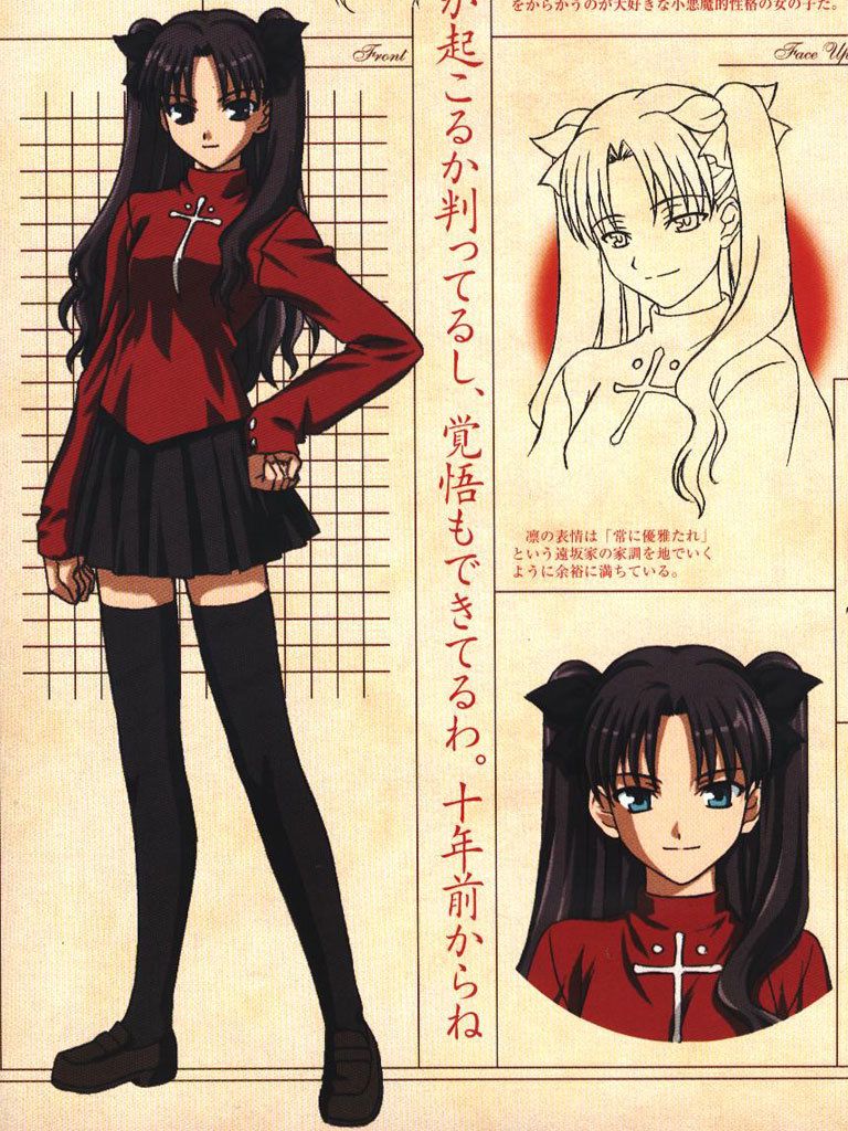 Free shipping Fate Zero Stay Night Tohsaka Rin Cosplay Costume 