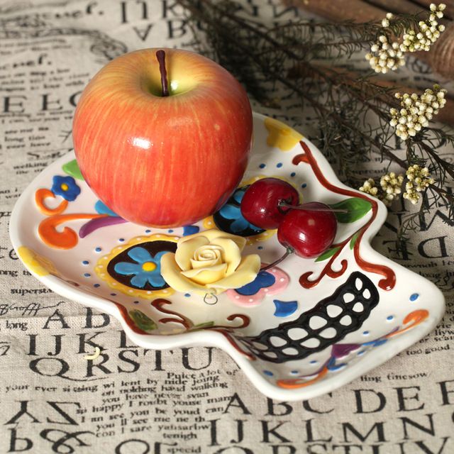 Satin Al Kafatasi El Boyama Plaka Seramik Tabak Meyve Tabagi