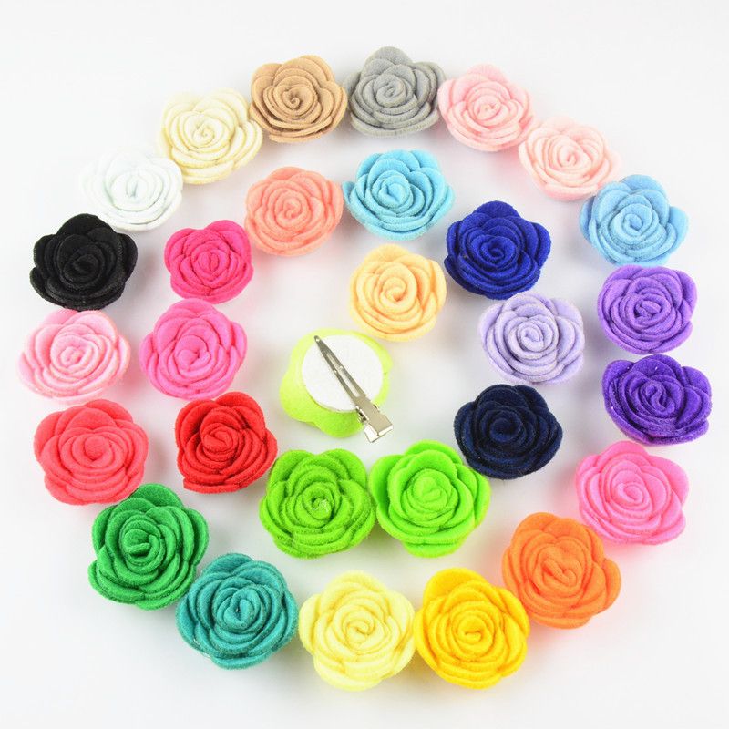 Non Woven Hair Flower With Hair Clip Mini Felt Flowers Hair Clip Non Woven Fabrics Hair Flower Rosette Girl Flower With Metal Clip Xf223 Canada 2019