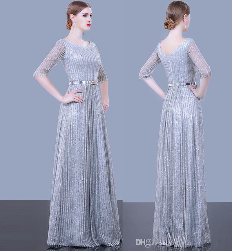 a line evening dresses with sleeves