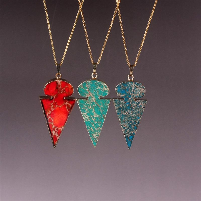 Fashion natural picture jasper crystal Beads stone pendant necklace jewelry Fashion natural picture jasper crystal Beads stone pendant necklace jewelry