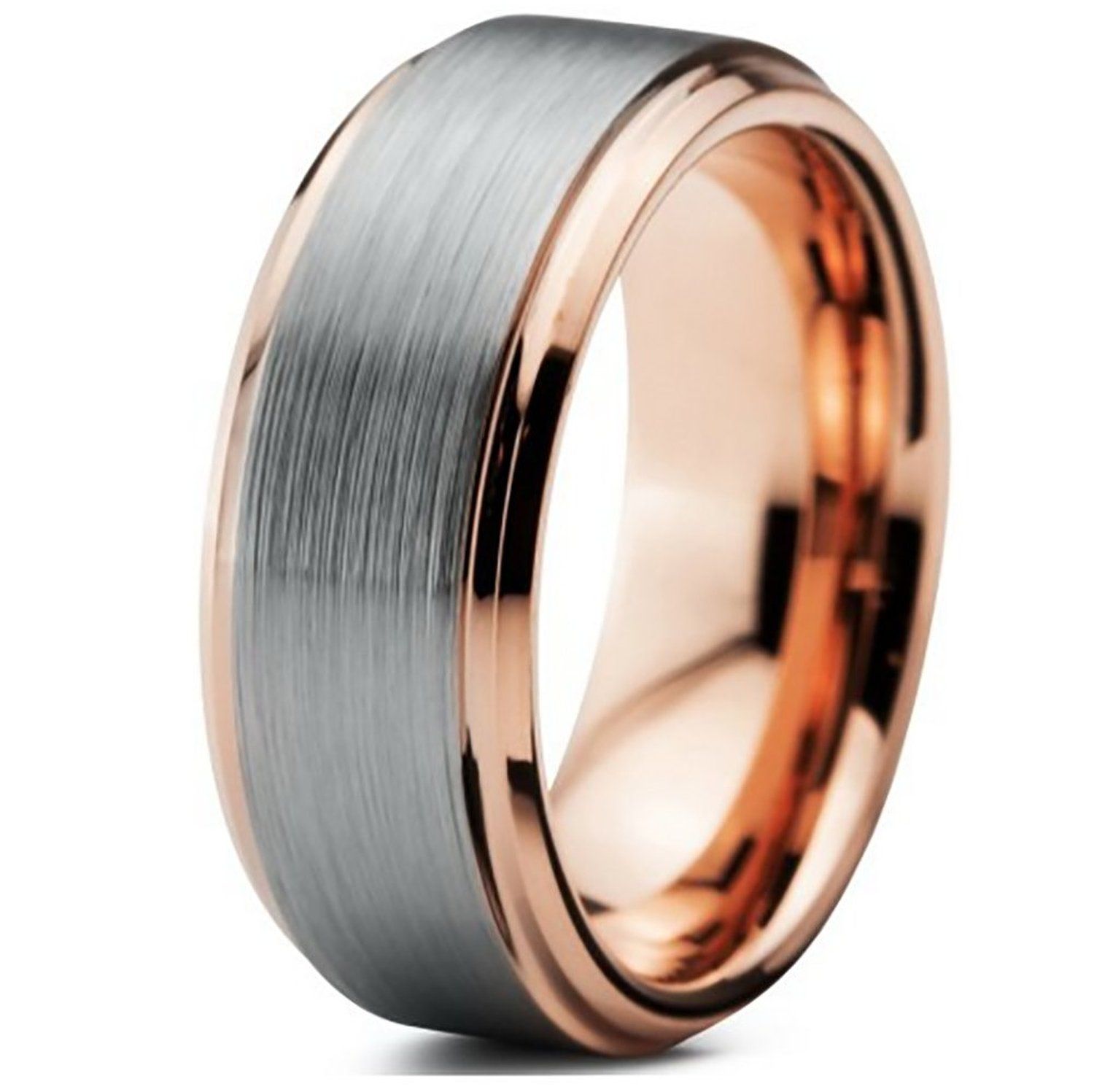 Wholesale Mens 8mm Tungsten Carbide Wedding Band Plated