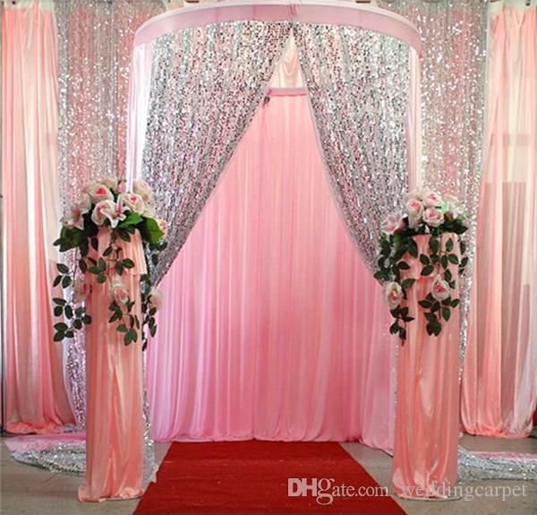 Glitter Bling 9mm Sequins Fabric For Wedding Table Cloth