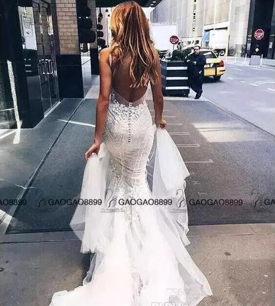 fishtail wedding dress long train