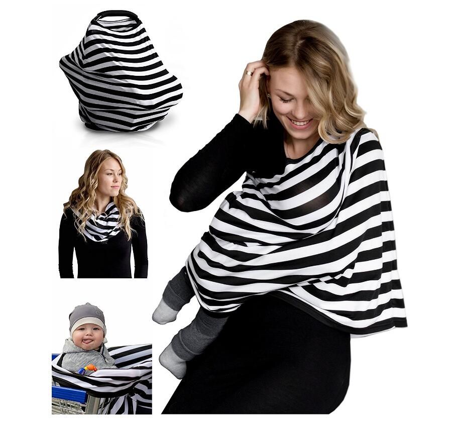 Stretchy Baby Car Seat Cover Canopy Nursing/Breastfeeding Cover Infinity Scarf 