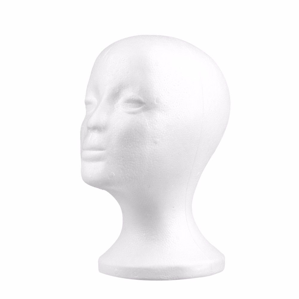 Femminile Styrofoam Schiuma Manichino Manichino Testa Modello Parrucche Occhiali