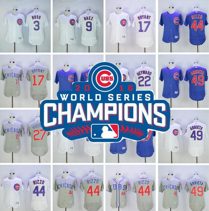 2016 World Series Champions Patch Chicago Cubs Jersey Kris Bryant Jake  Arrieta Jason Heyward Addison Russell Anthony Rizzo Javier Baez From  Projerseysstore, $18.66