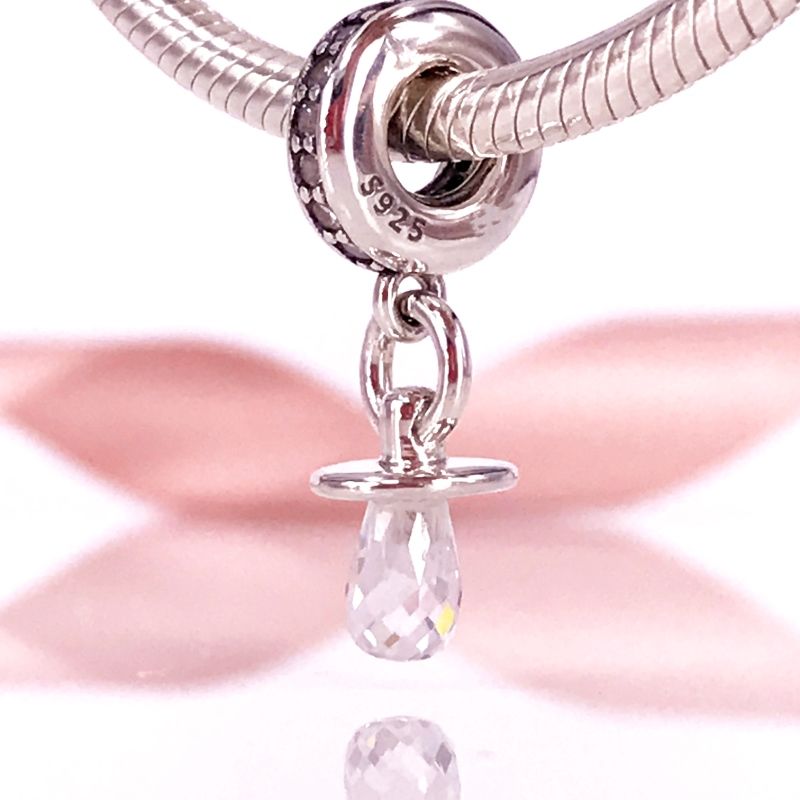 1pcs Silver heart CZ European Charm Crystal Beads Fit 925 Necklace Bracelet DIY