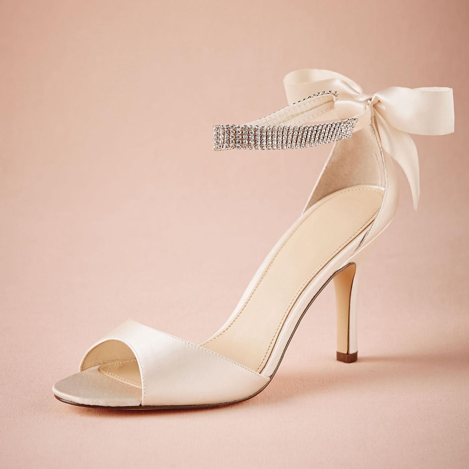 ivory satin wedding shoes