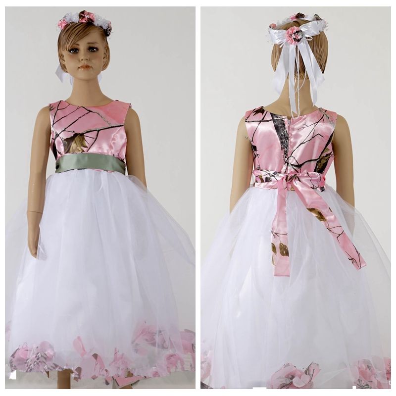 Pink Camo Flower Girl Dresses