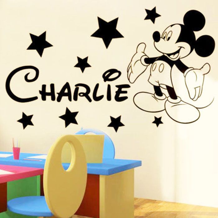 Personalised Mickey Mouse Cartoon Character Wall Sticker Custom-made Name Wall Decals Kids Room Home Decoration WS334 Personalised Mickey Mouse Cartoon Character Wall Sticker Custom-made Name Wall Decals Kids Room Home Decoration WS334