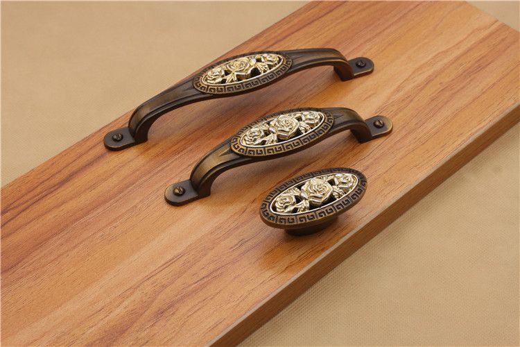 2019 Handle Handles Door Hardware Vintage Rose Drawer Pulls Drawer
