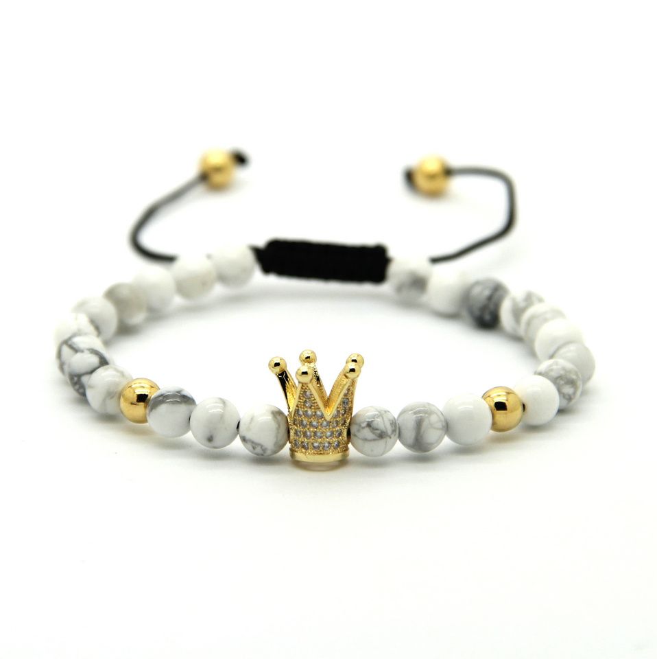 White Howlite gold