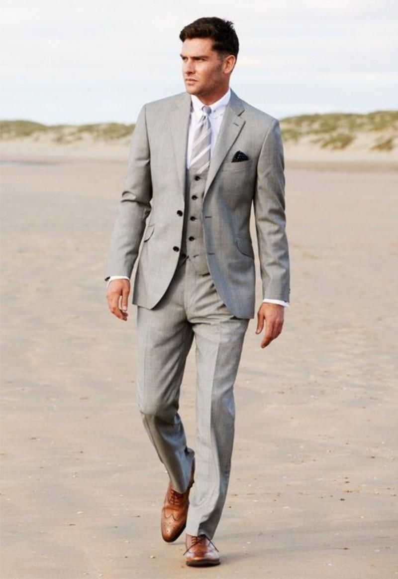 Acquistare Smoking Da Sposo Grigio Smoking Best Man Vestito Da Cerimonia  Formale Da Uomo La Sera Abiti Da Uomo Groomsman / Uomo Giacca + Pantaloni +  Gilet Economico | Consegna Veloce E Qualità | It.Dhgate