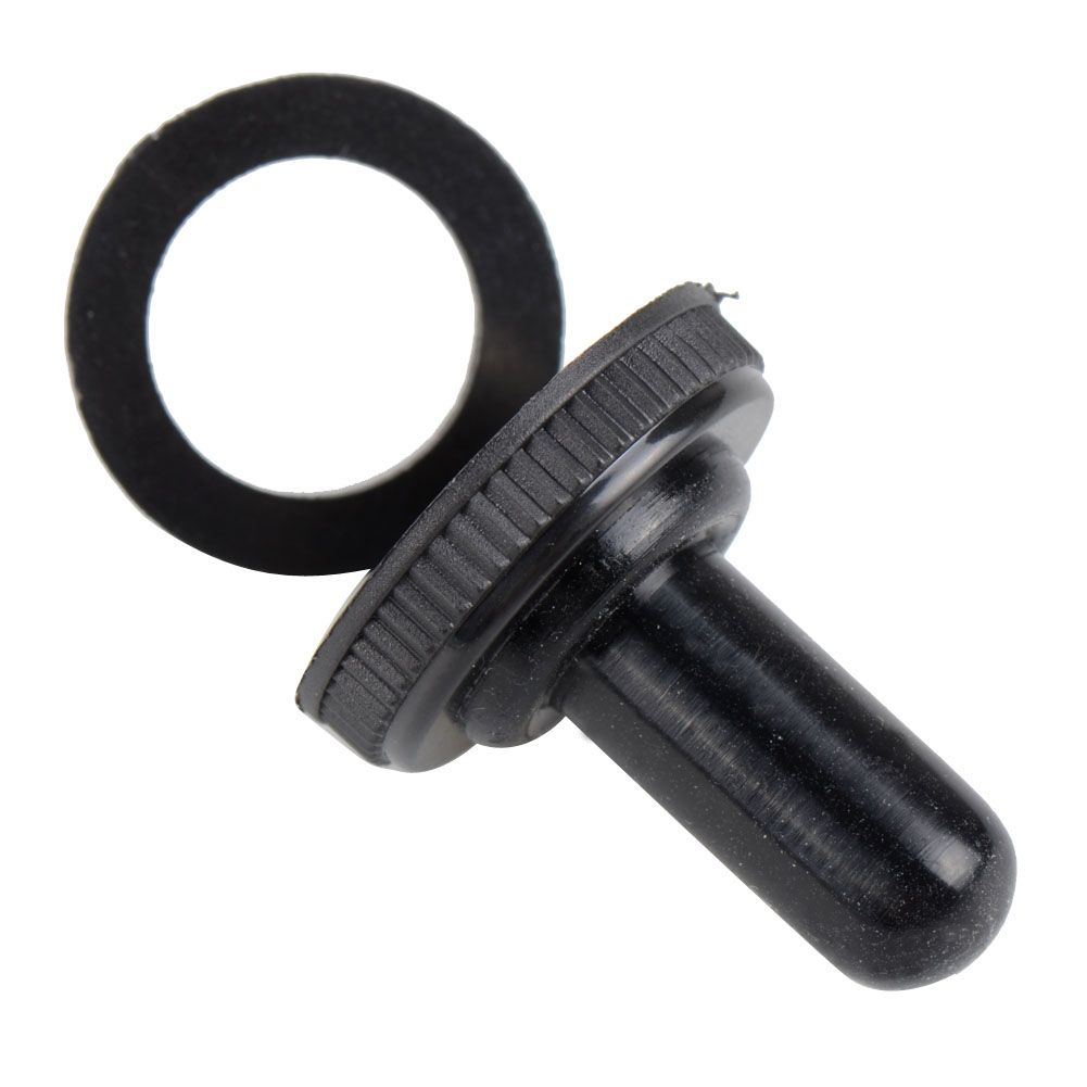10pcs 12 mm Caoutchouc Noir Toggle Grand Commutateur Chapeaux Botte Imperméable Housse Capuchon