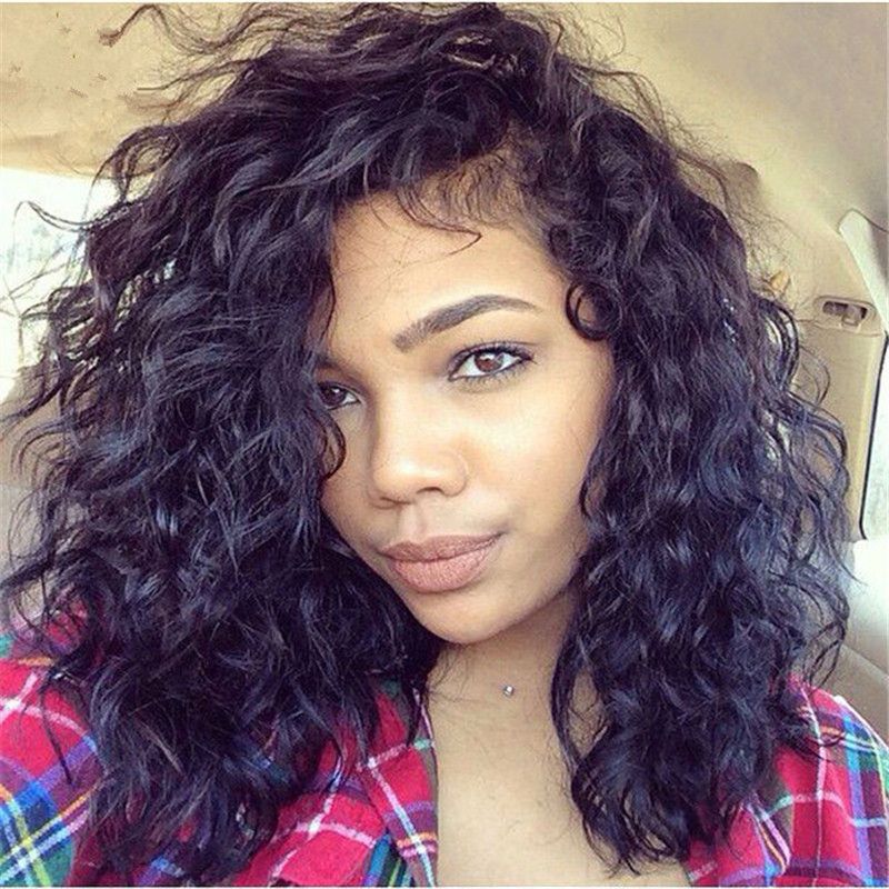 Full Lace Human Hair Bob Wig Brazilian Deep Wave Lace Front Wigs