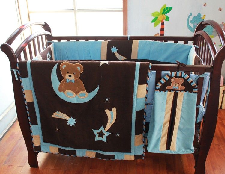 Baby Bedding Set 100 Cotton Cot Bedding Set Embroidery Night Sky