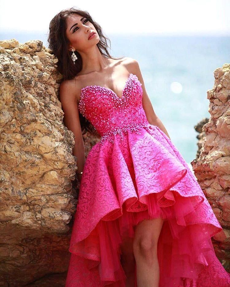 fuschia pink lace dress