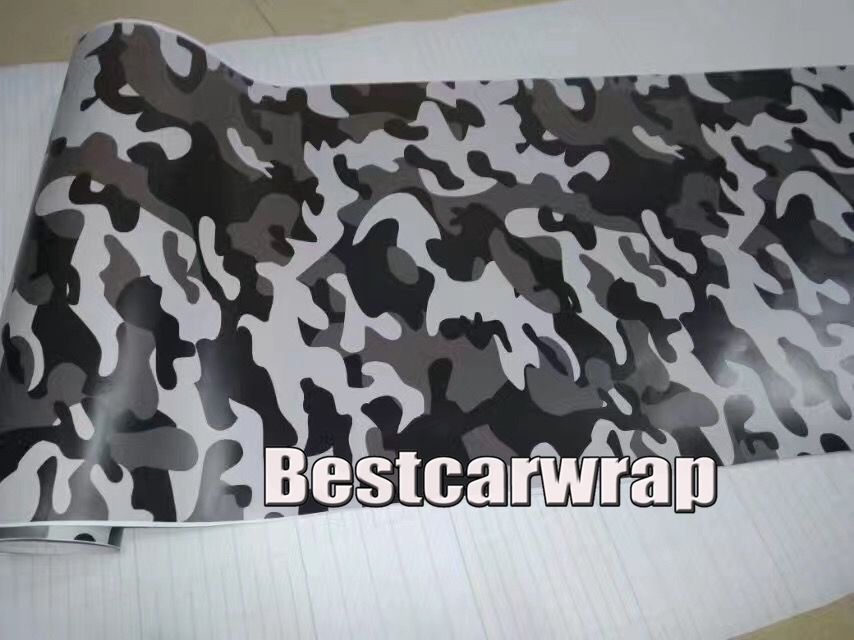 2021 White Black Grey Camo Car Wrap Vinyl With Air Release Gloss/ Matt