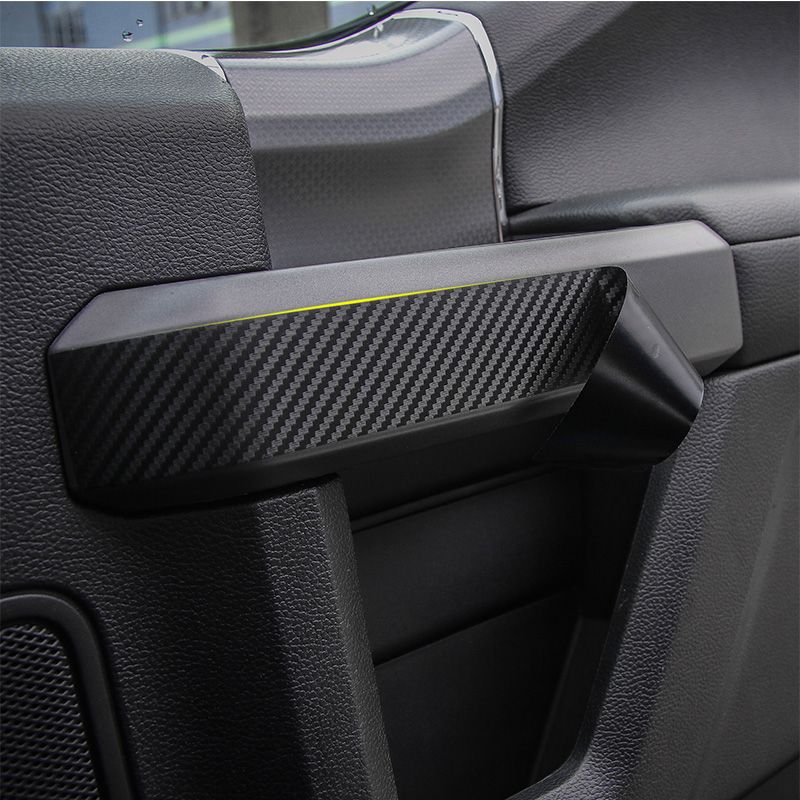Inner Door Handle Carbon Fiber Stickers Black Car Interior Accessories Fit High Quality For Ford F150 2015 2016 Interior For Car Interior For Cars