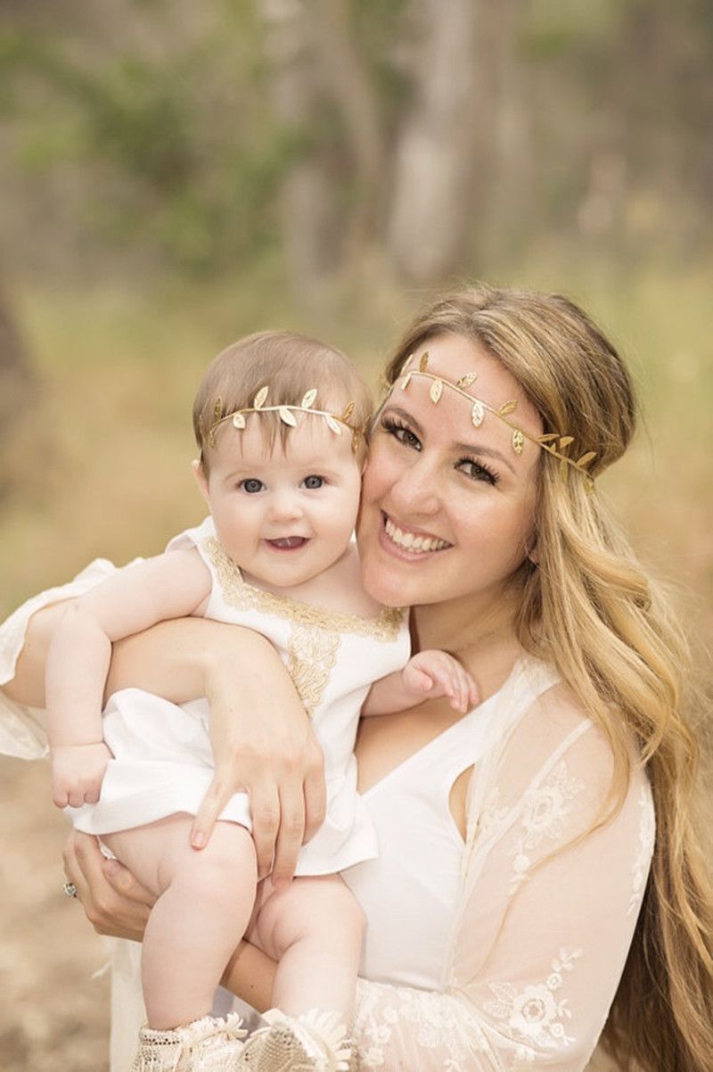 mother and baby matching headbands