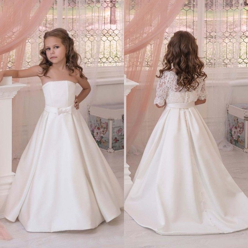 strapless flower girl dresses