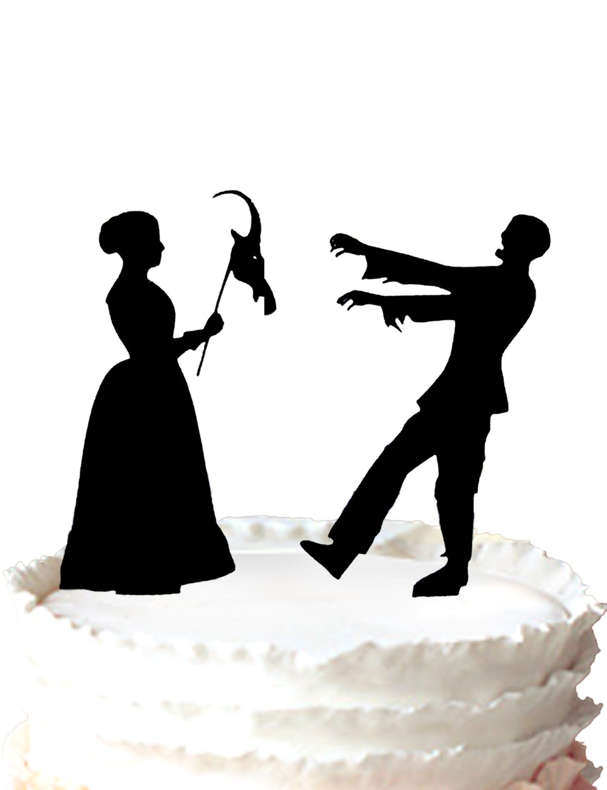 2020 Halloween Wedding Cake Topper Zombi Couple Silhouette Cake Topper Cake Decor For Option From Meijiafei 17 64 Dhgate Com