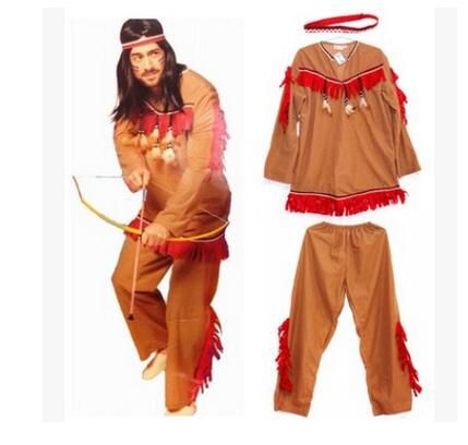 Halloween Costumes Adult Men African Original Indian Savage