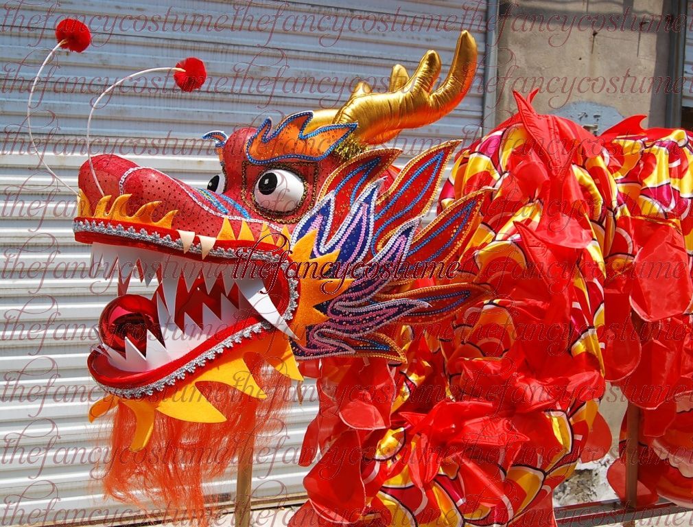 D 18 m tamaño 3 # 10 adulto 9 conjunta personas de seda DANZA DRAGÓN CHINO Festival Folk Celebración masdcot Traje