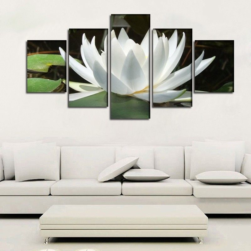 Acheter Sans Cadre 3d Ornements De Vue Imaginez Une Fleur De Lotus Dans Un Maryland Imprimer De Lhuile Peinture Sur Toile Pour La Décoration De