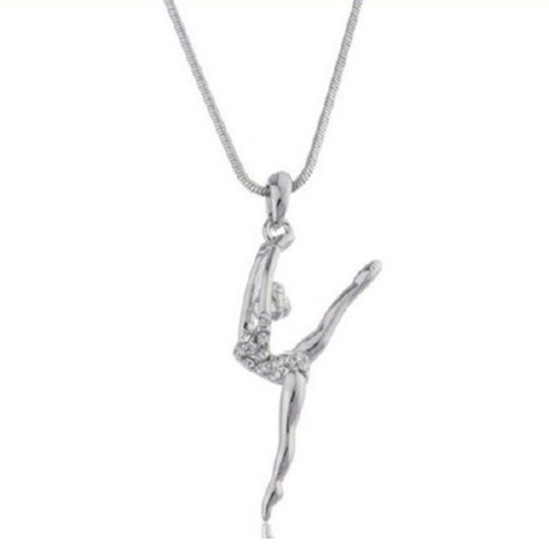 Wholesale Gymnastic Jewelry Accessories Fashion White Crystal Gymnast
