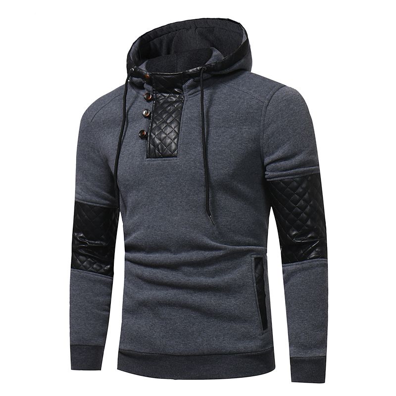 leather moletom com capuz pullover