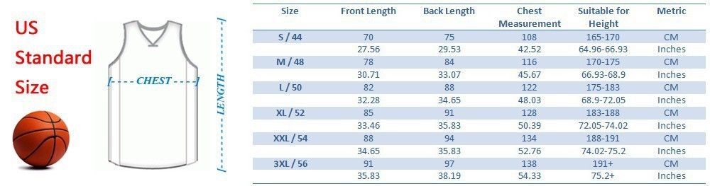 Nike Basketball Jersey Size Chart