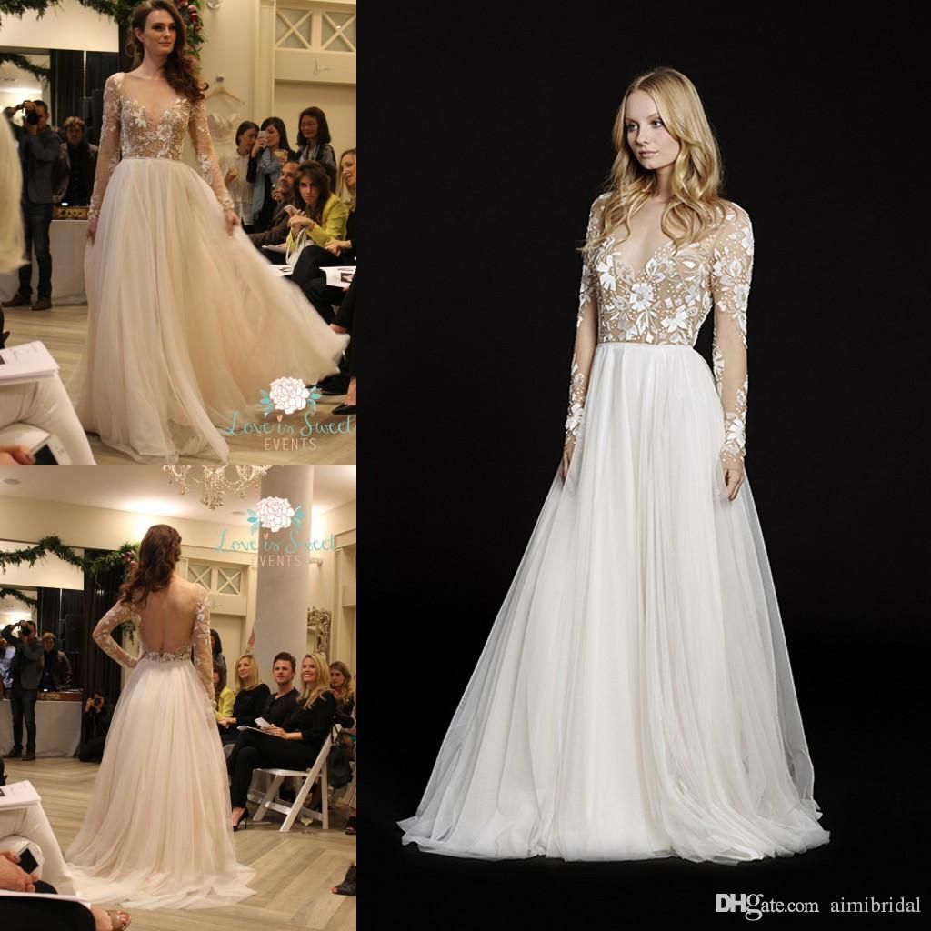 2015 vestidos de novia Hayley Paige larga de las mangas de Boho de los  vestidos de