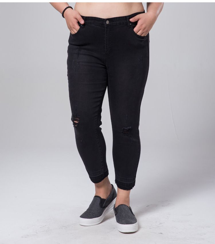 plus size black distressed jeans