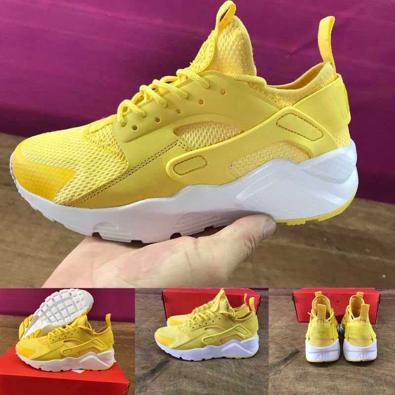 huaraches yellow and white