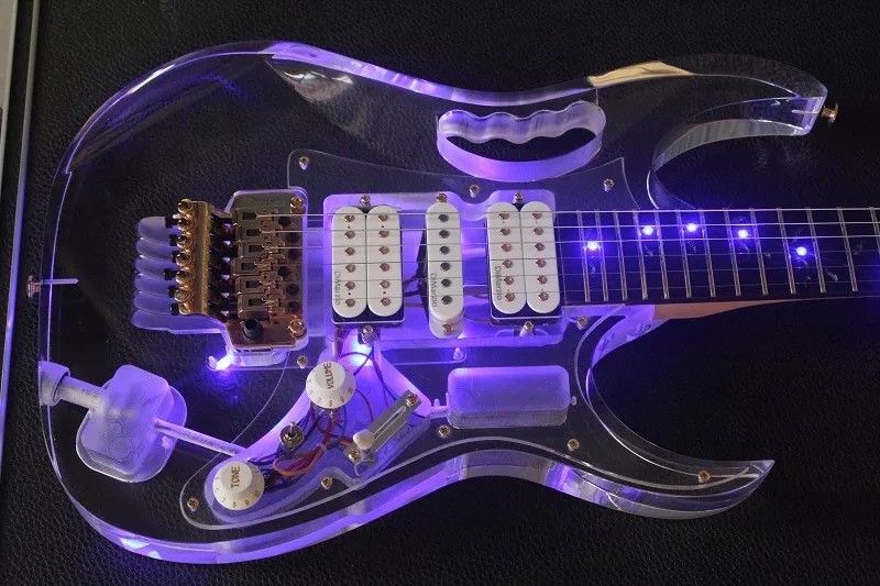 Compra Marca Nueva Guitarra Ecléctica De Acrílico Con Cuerpo Transparente  LED Y Arce Gutiar Elelctric Gutiar Acrílico Guitarra Guitarra Transparente  Barato | Entrega Rápida Y Calidad | Es.Dhgate