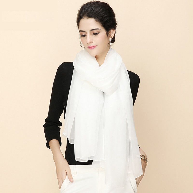 silk white shawl