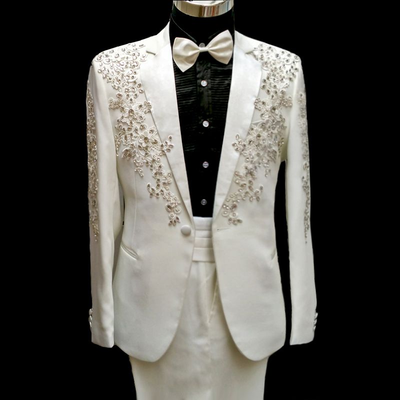100real Virat Kohli Wedding Suit Luxury Mens Embroidery Crystal
