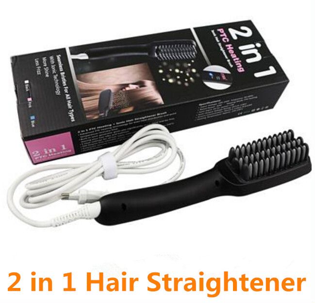 Ptc heating ionic hair straightener brush hotsell