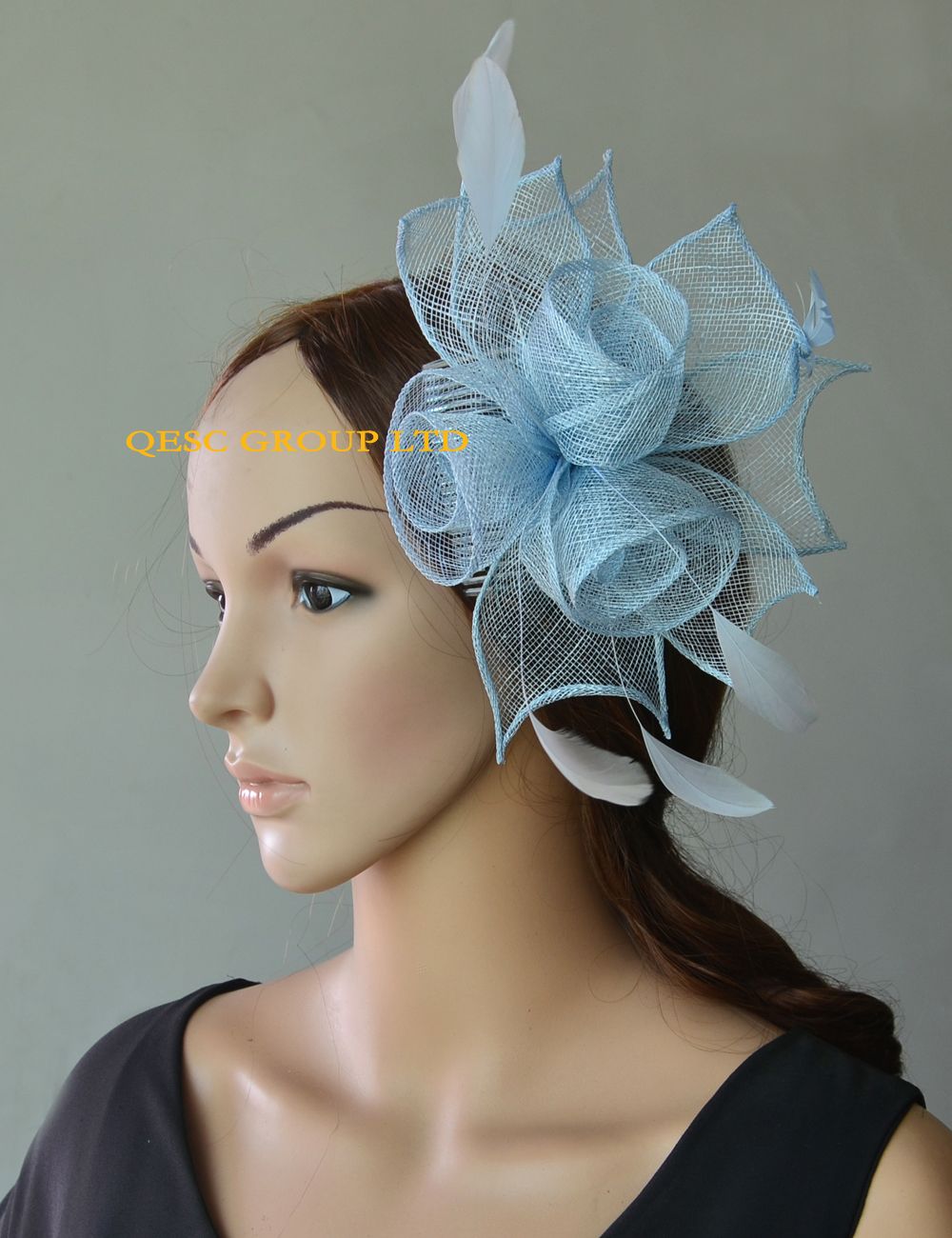 pale blue fascinator hat