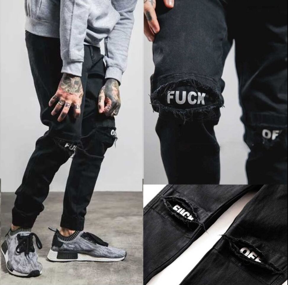 hip hop ripped jeans
