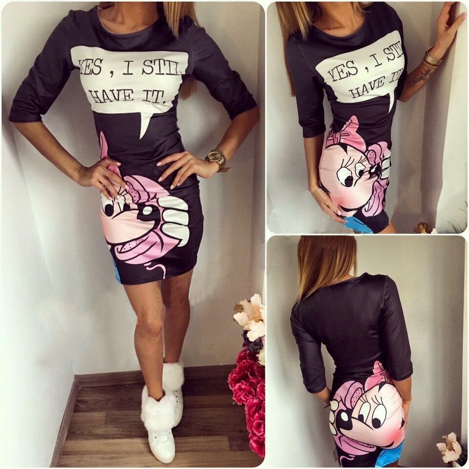Vestido Desigual Mickey negro para mujer.