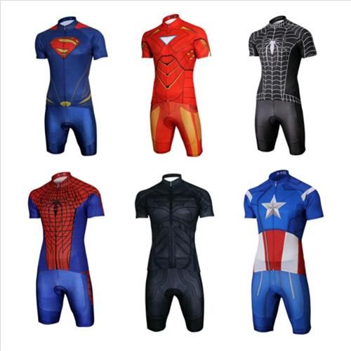 Superhero Cycling Jersey Short Sleeve Superman Cycling Clothing MTB Bike Jersey