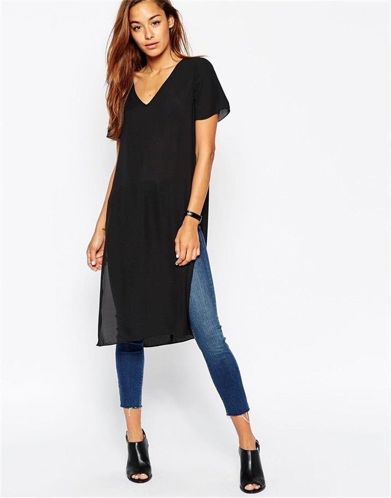 long t shirt with slits