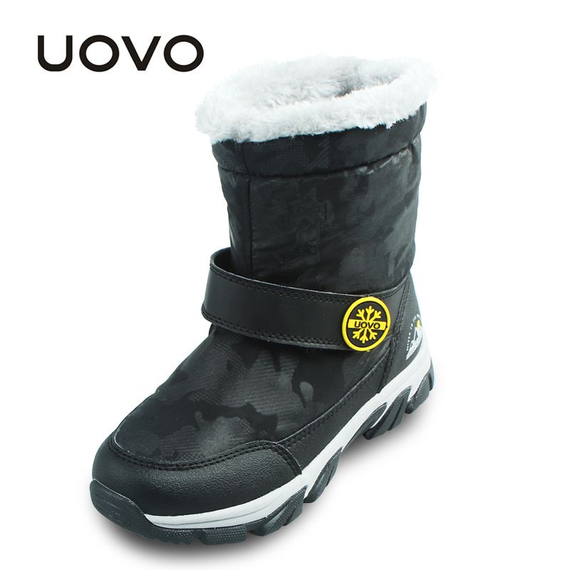 Kids Warm Winter Boots Girls Snow Fur Lined Boots Boys Ankle Boots Zipper Shoes