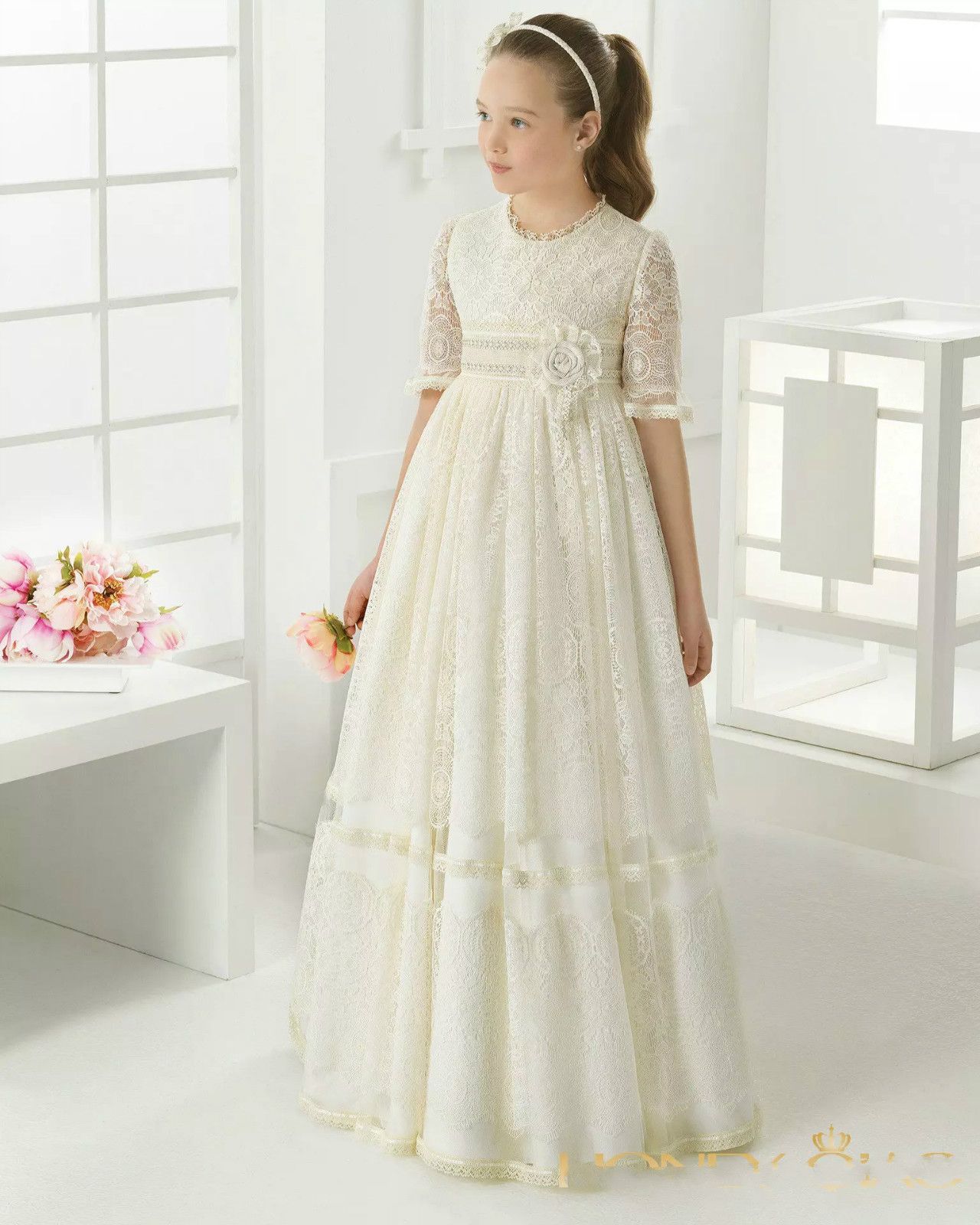2017 primeros vestidos de comunión de encaje completo vestidos de niña de las flores para las 2017 primeros vestidos de comunión de encaje completo vestidos de niña de las flores para las