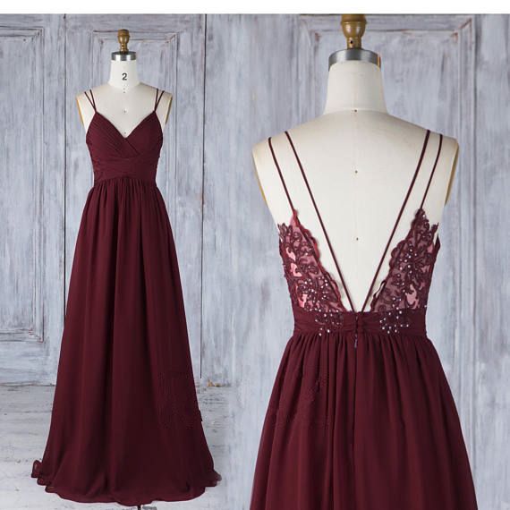 spaghetti strap maroon dress